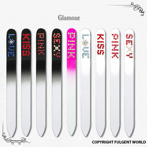 decorated crystal glass nail files