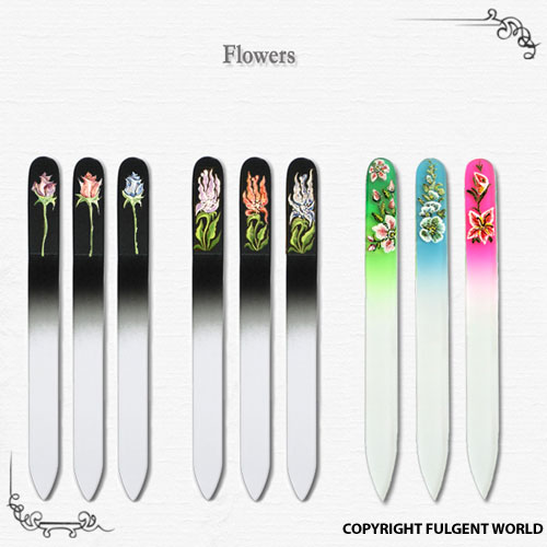 painted crystal glass nail files